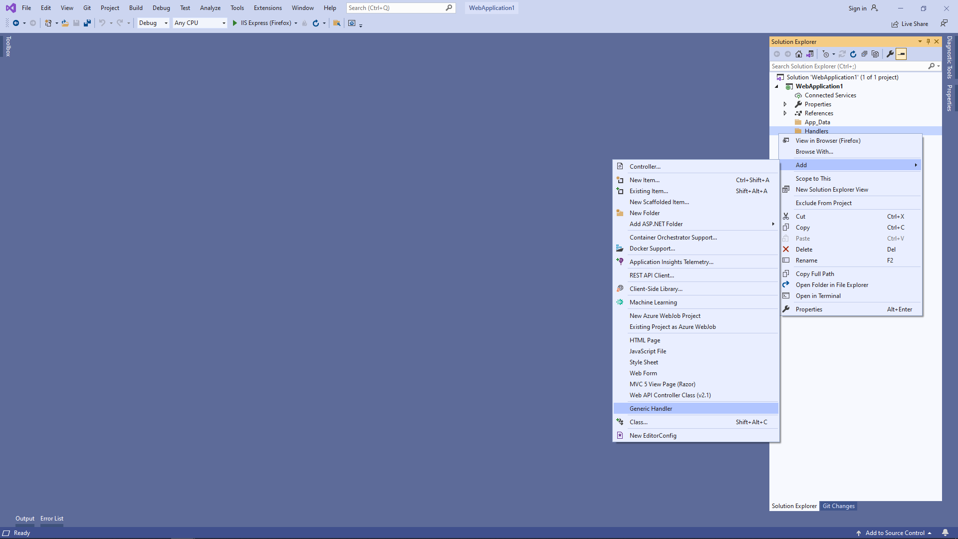 Generic handler settings