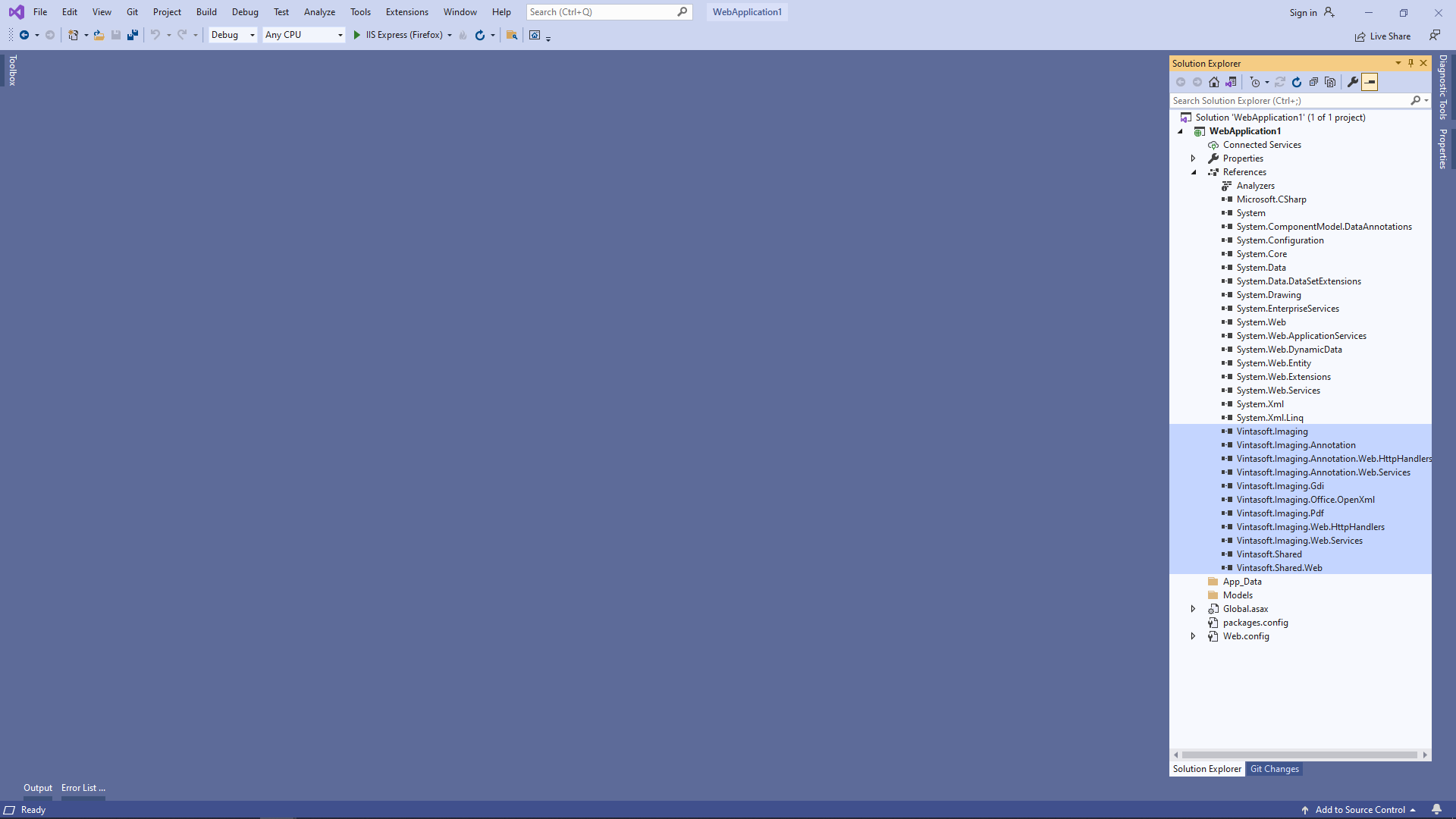 Add references to the Vintasoft assemblies