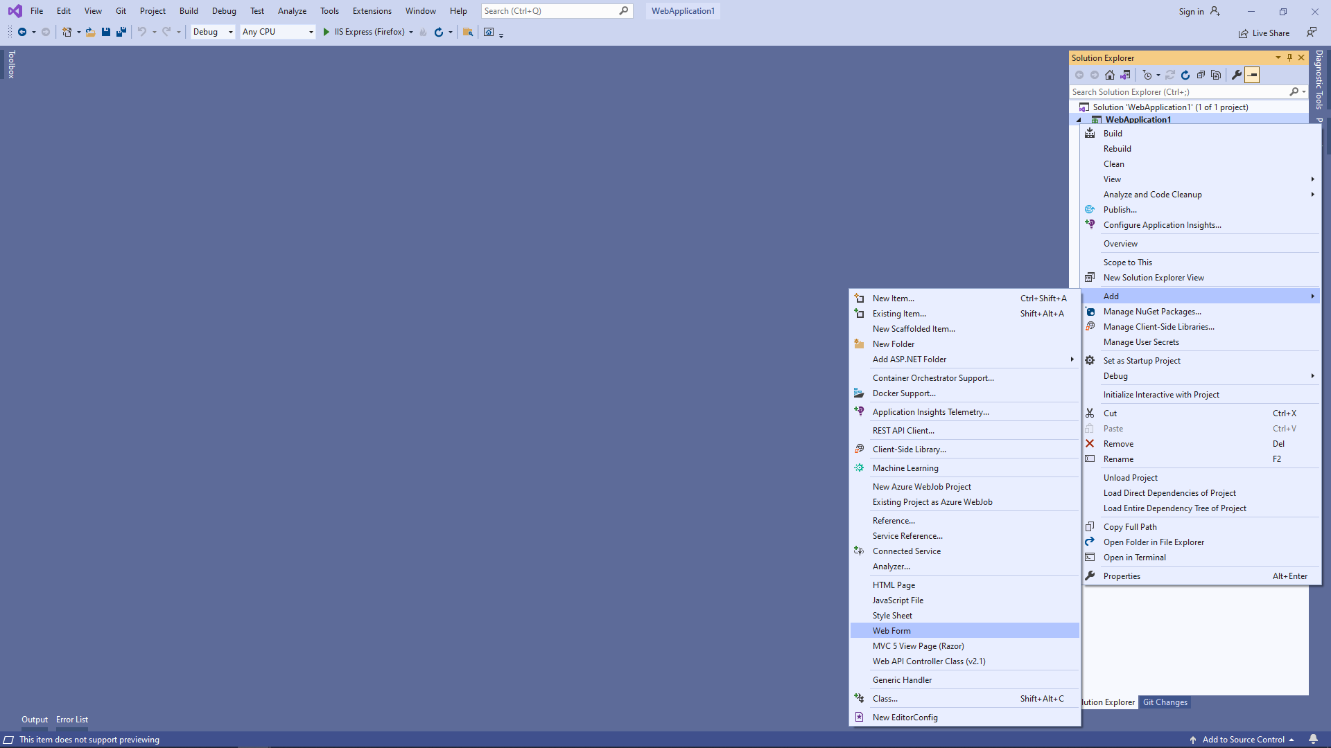 Add default web view
