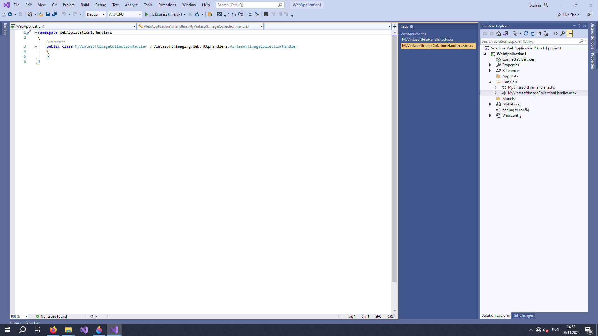 C# source codes of MyVintasoftImageCollectionHandler class