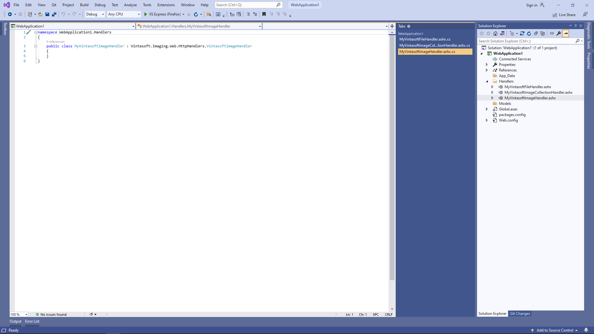 C# source codes of MyVintasoftImageHandler class